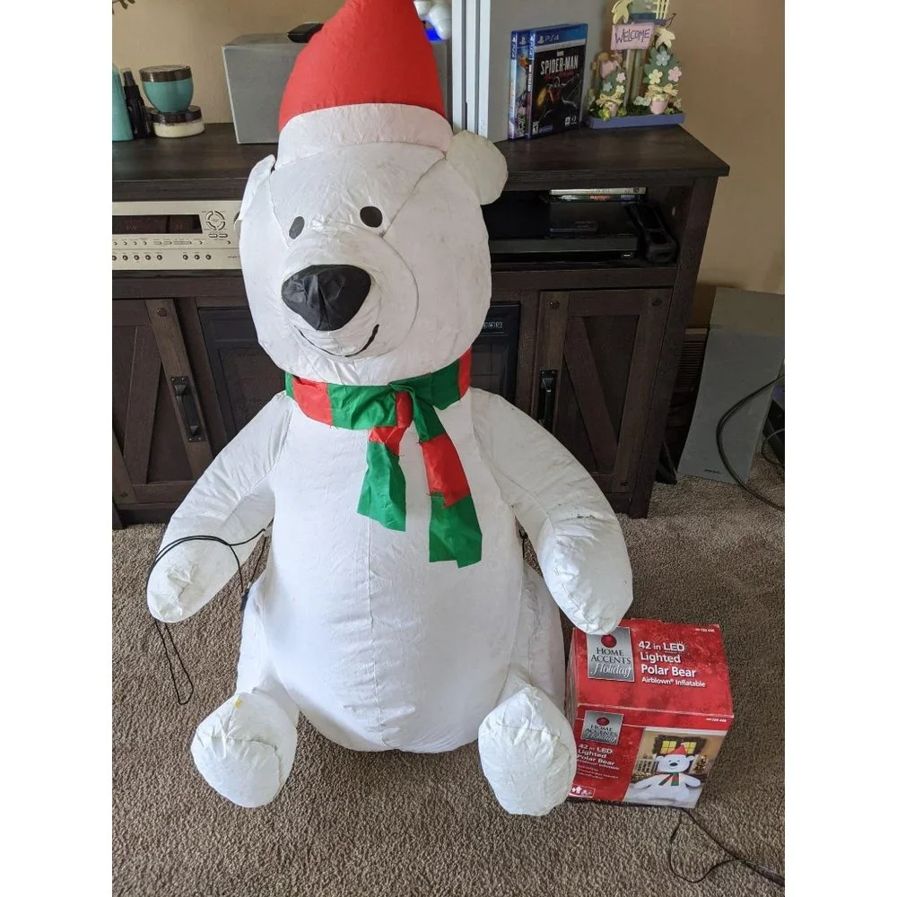 Home‎ accents polar bear inflatable Xmas lawn decor